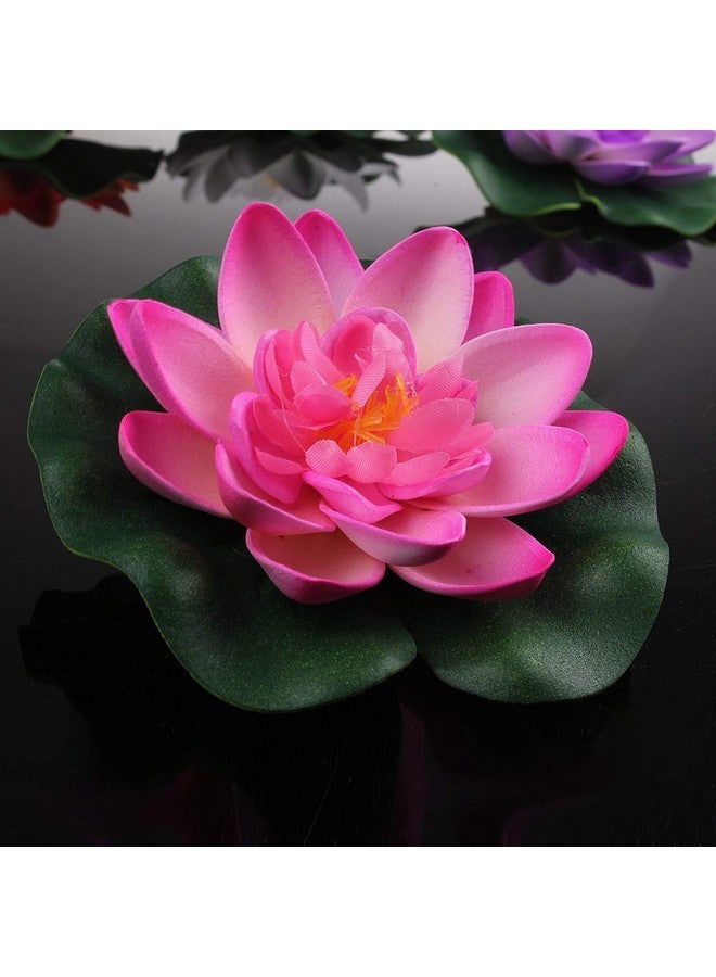 TIED RIBBONS TIED RIBBONS 16 Pcs Artificial Floating Lotus Floating Flowers with Rubber Leaf - (Multi) Artificial Flowers for Water Decoration Urli Aquarium Fountain Home Decor Office Pooja Room Wedding Birthday  - Image 5