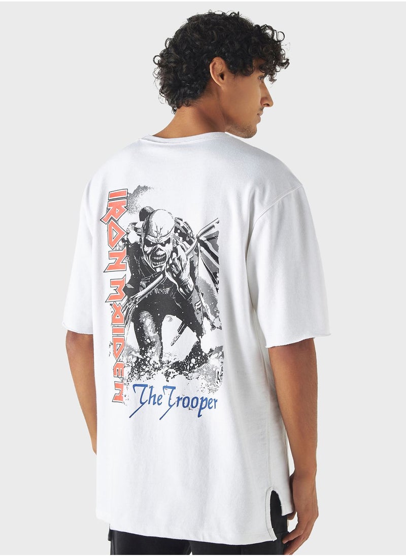 SP Characters - تي شيرت برقبة دائرية وطبعة فرقة Iron Maiden - Image 1