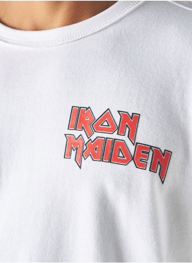 SP Characters - تي شيرت برقبة دائرية وطبعة فرقة Iron Maiden - Image 1