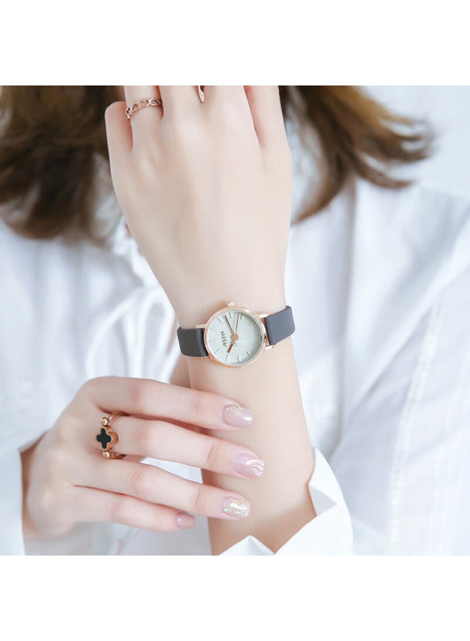 Julius Women's Watch, Korean Fashion Trendy Small Dial Leather Strap Quartz Waterproof Student Ladies Watch, Gray Ja-963d - Image 5