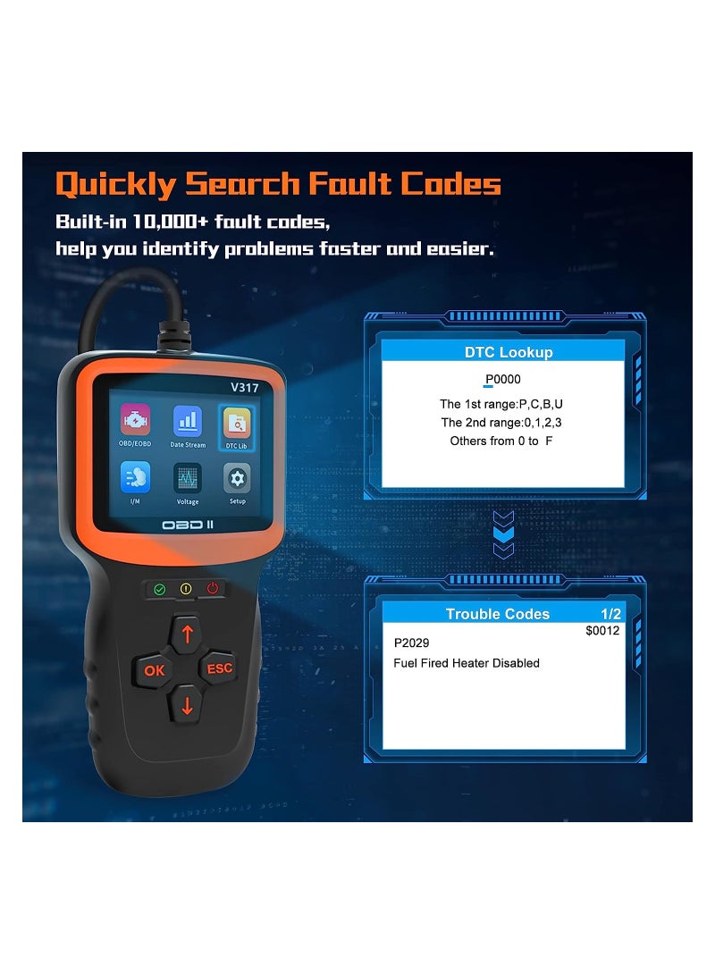 Generic OBD2 Scanner Diagnostic Tool Vehicle Check Engine Code Readers With Reset And I Or M Readiness And More Car OBDII Or EOBD Diagnostic Scan Tool for All Vehicles After 1996  - Image 2