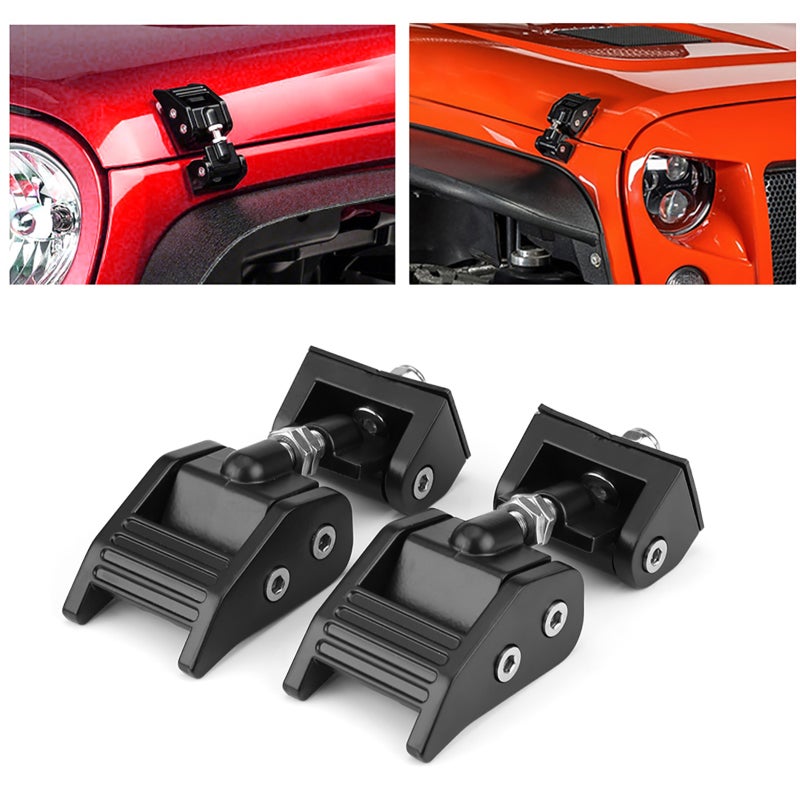 2pcs Hood Lock Latch Bracket Buckle Kit Hold Down for Wrangler JK Unlimited 2007-2017 - Image 4