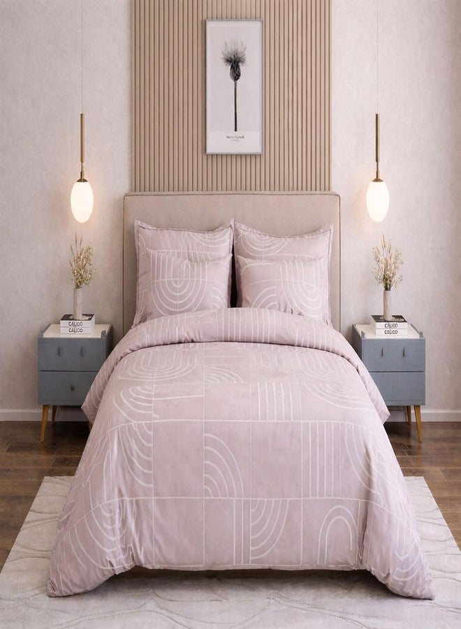 Castiqa Polycotton Fabric 400TC King Size 108x108inch / 270x270cm Bedsheet with 2 Pillow Covers 18x28inch / 45x70cm (Light Pink) - Image 1