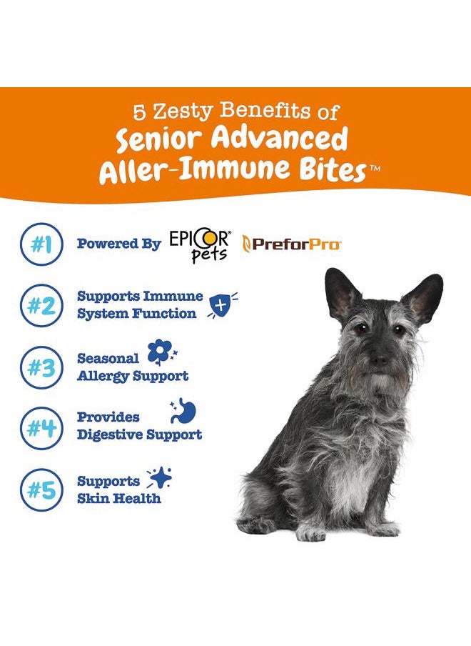 Zesty Paws Dog Allergy Relief - Anti Itch Supplement - Omega 3 Probiotics for Dogs - Digestive Health - Soft Chews for Skin & Seasonal Allergies - with Epicor Pets - Senior - Salmon - 90 Count  - Image 2