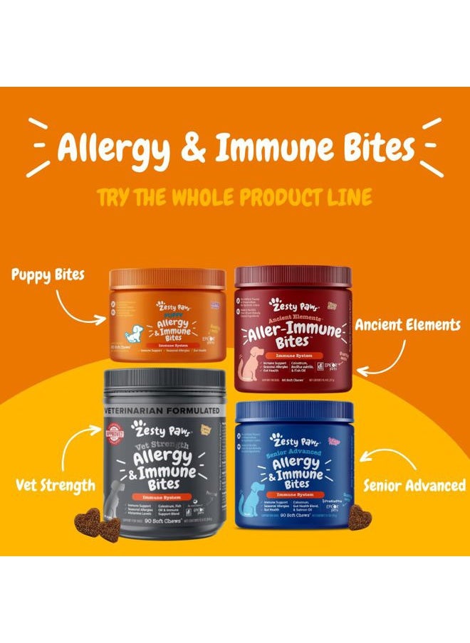 Zesty Paws Dog Allergy Relief - Anti Itch Supplement - Omega 3 Probiotics for Dogs - Digestive Health - Soft Chews for Skin & Seasonal Allergies - with Epicor Pets - Senior - Salmon - 90 Count  - Image 5