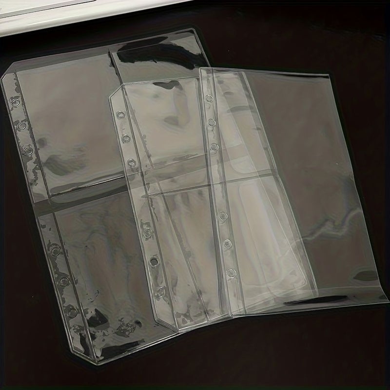 A6 5pcs PVC Binder Storage Bags 6 Holes Index Refill Sleeves for Cards Desktop Organizer - Image 4