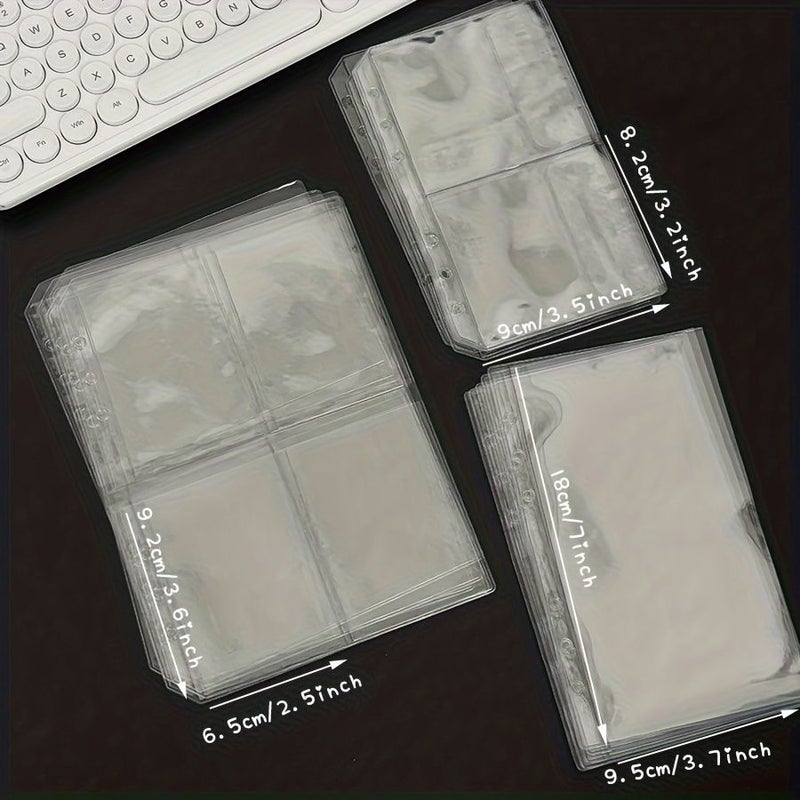 A6 5pcs PVC Binder Storage Bags 6 Holes Index Refill Sleeves for Cards Desktop Organizer - Image 2