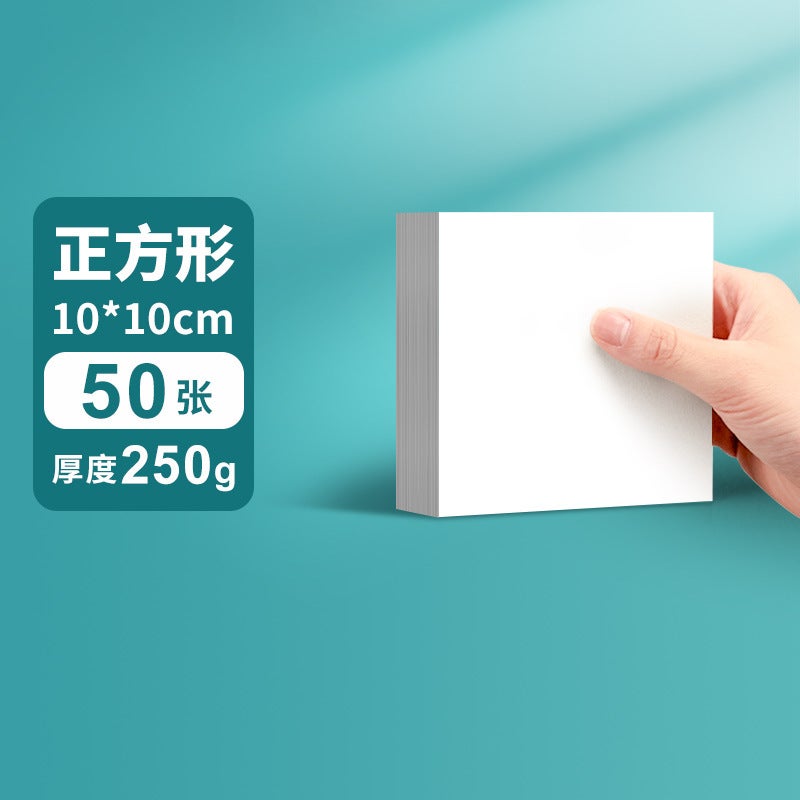 Blank Card Hard Paper White Hand-Painted Christmas Postcard Bookmark English Word Notes Making Greeting Card Paper - Image 1