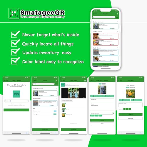Smatagee QR Code Labels for Storage Bins,Office Organization,Moving Containers,Inventory Organizer | Pack and Track on iOS,Android App| 60 Unique Color Coded Stickers(2.6"x2.6") - Image 4
