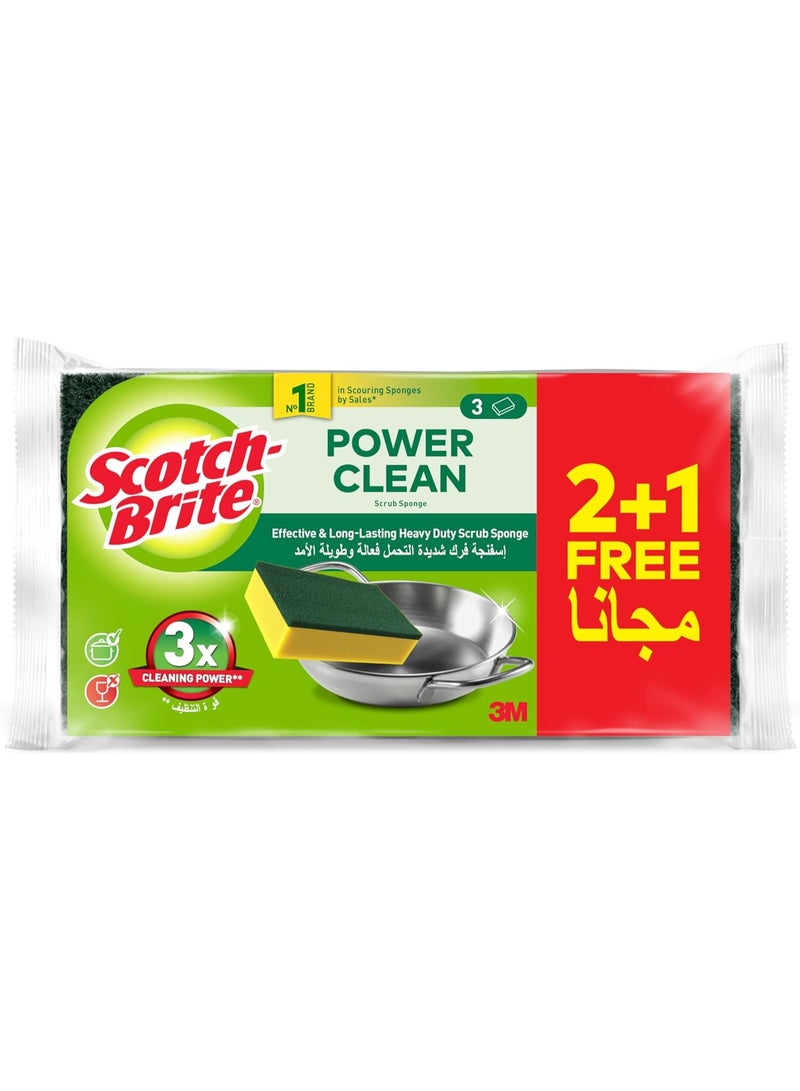 برايت إسفنجة تنظيف "سكوتش-برايت" (Scotch-Brite) الكلاسيكية شديدة التحمل - عبوة من 3 قطع (2 + 1 مجاناً) | إسفنجة للمطبخ وللأطباق | للتنظيف والفرك | مناسبة للتنظيف العام | آمنة للاستخدام مع الأطعمة | لا تصدأ | مناسبة للمطبخ والمرآب والاستخدام الخارجي - Image 1