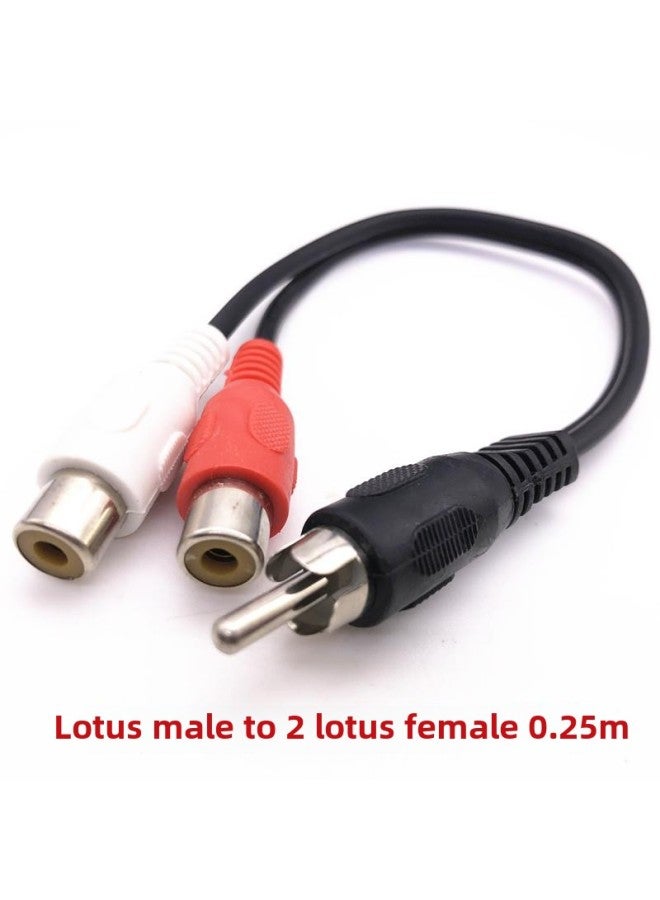 RCA One-Two Audio Cable Connection Male-to-Female RCA Male AV Male Lotus Rotary Double Lotus Mother 1 Drag 2-Color:Lotus Male To 2 Lotus Female  - Image 1