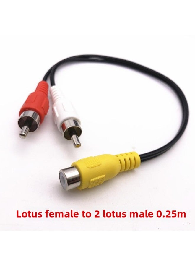RCA One-Two Audio Cable Connection Male-to-Female RCA Male AV Male Lotus Rotary Double Lotus Mother 1 Drag 2-Color:Lotus Male To 2 Lotus Female  - Image 2