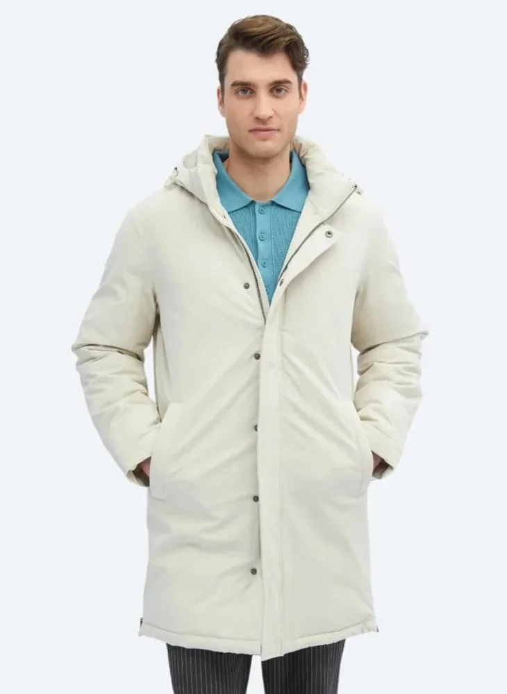 كيب معطف منسوج مريح بغطاء رأس