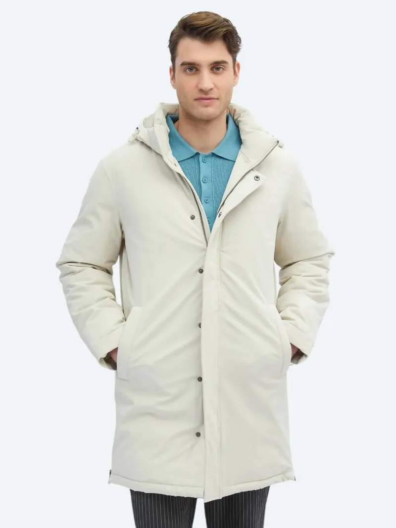 كيب معطف منسوج مريح بغطاء رأس