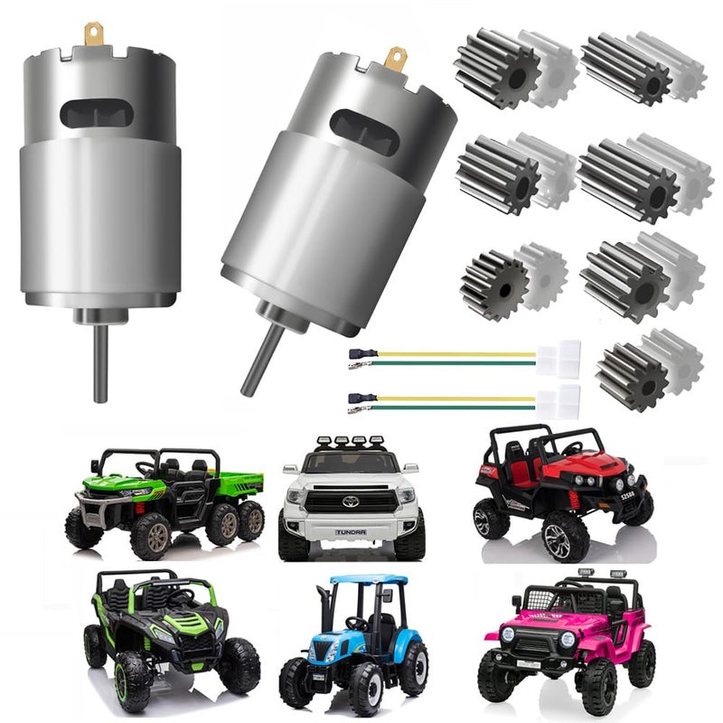 JRRXM Pair of 12V 18V 20V 24V Fast Drive Motor High Speed Engine for Kids Power Wheels Ride on Toys Electric Car Motor Upgrade Replacement Parts Accessory 2PCS 24VRS555 40000RPM - Image 2