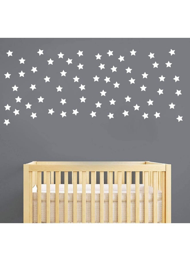 JURUOXIN 100 Pcs/Set Star Decal for Wall Sticker Removable Peel and Stick Vinyl Decoration Home Bedroom Living Room Nursery DIY Patten Decor YMX64 (White)  - Image 3