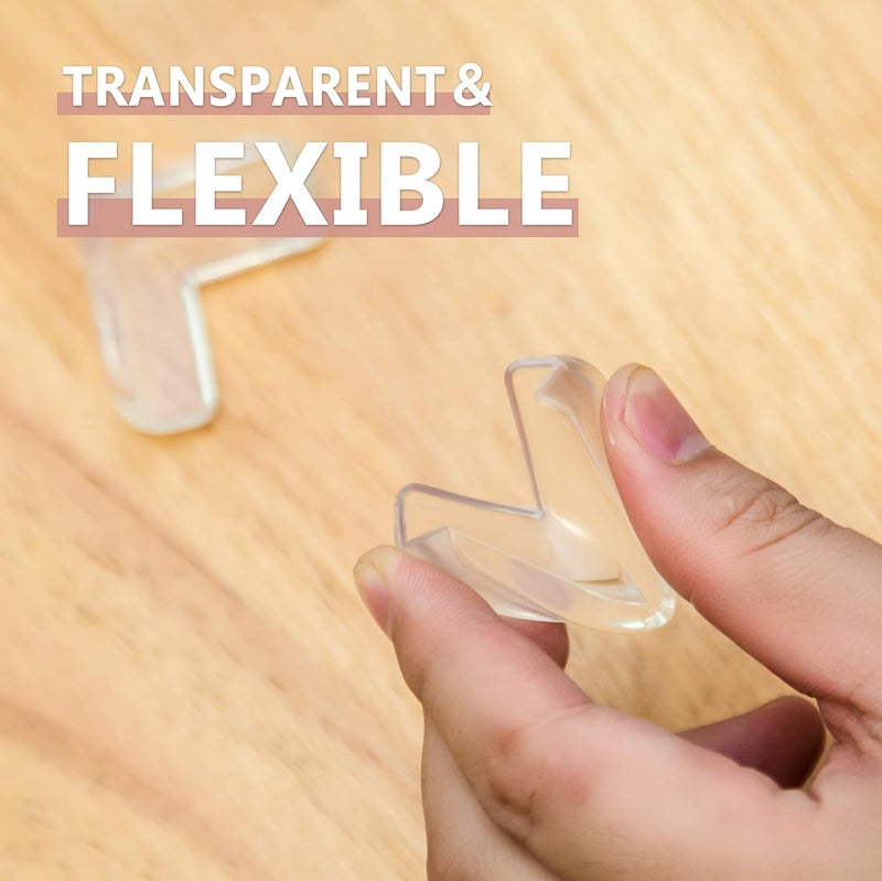 Baby Proofing Corner Guards, 4 Pack Clear Corner Protector for Kids Furniture and Tablet Corners | Furniture Corner Protectors Bumper Corner Cushion Cover Sharp Furniture Corner Cushion - Image 2