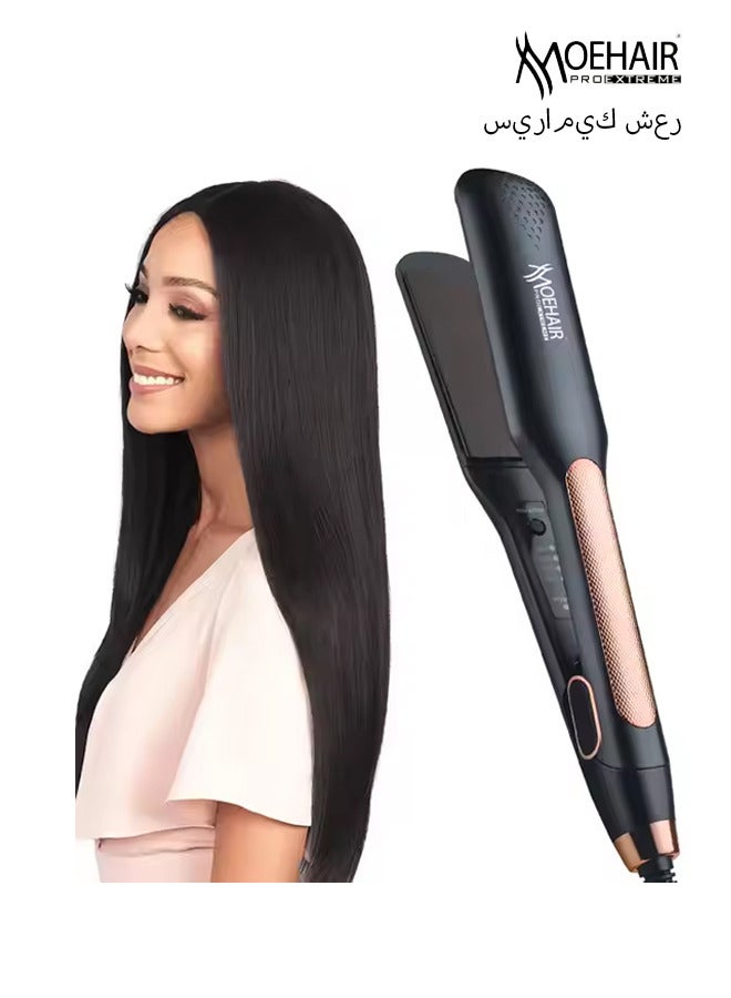MoeHair Ceramic Hair Straightener, 2 in 1 Hair Straighteners and Hair Crimper with PTC Heating for Smooth Glide, 30 Second Heat up, LCD Display & Adjustable Temp | Salon-Perfect Straightening for All Hair Types,MO-5104 - Image 1