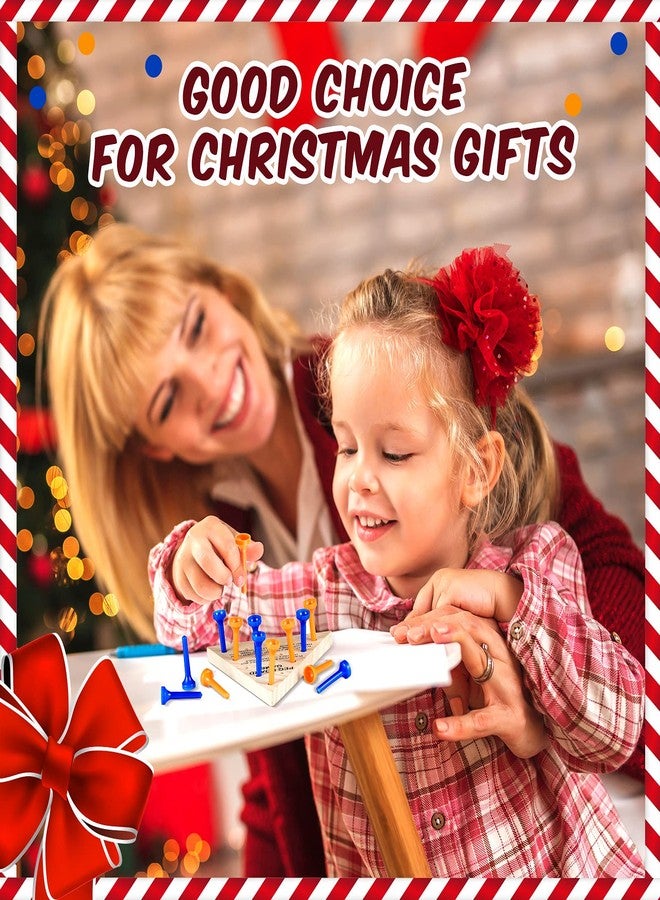 Zhanmai 50 Pack Wooden Peg Games Bulk Triangle Wooden Board Games Triangle Game Wooden Triangle Board Games Family Travel Games Fun Triangle Puzzle Wooden Strategy Toy for Adults Teens - Image 4