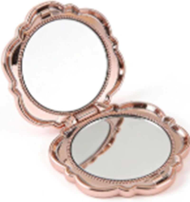Zerodis Foldable Makeup Mirror, Portable Rose Shape Design with high Definition Clear Glass, Sturdy PP Frame for Women Teen Girls Travel Birthday Gift (Peach Pink and Dusty Pink) - Image 2