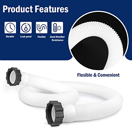 ALOCS 1.5" Pool Hose for Intex Filter Pump - 29060E Pool Hoses for Above Ground Pools, 1.5 Inch Pool Filter Hose for Coleman Intex Sand Filter Pumps & Saltwater Systems 59" Long (2 Pack) - Image 3