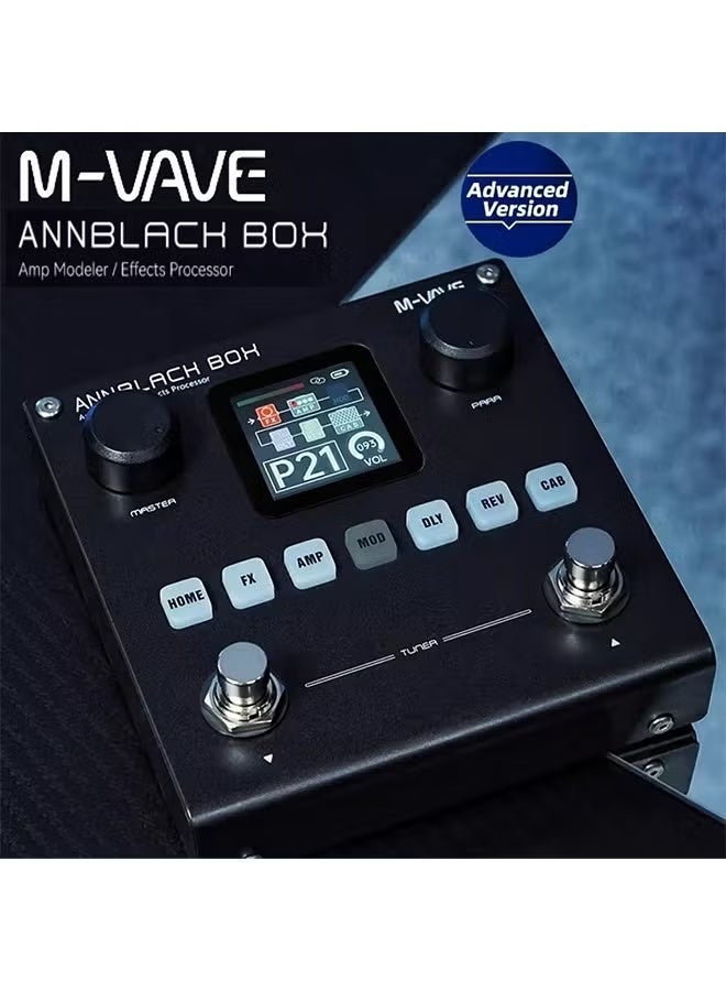 M-VAVE ​​M-VAVE Annblackbox Multi-Effects Pedal Blackbox- Guitar/Bass Amp Simulator w/80 Editable Presets, 6 FX & Built-in Battery​​ - Image 1