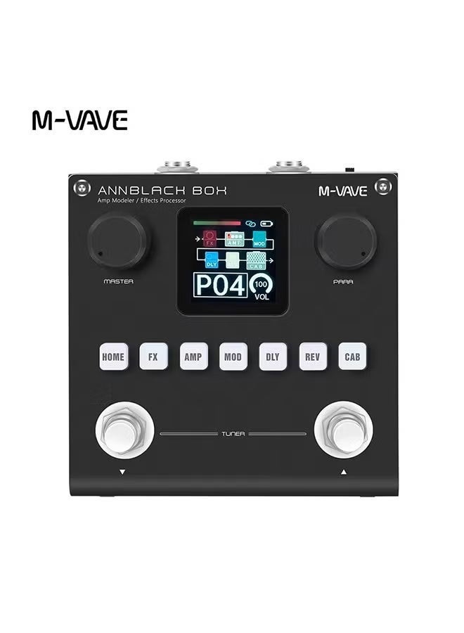 M-VAVE ​​M-VAVE Annblackbox Multi-Effects Pedal Blackbox- Guitar/Bass Amp Simulator w/80 Editable Presets, 6 FX & Built-in Battery​​ - Image 4