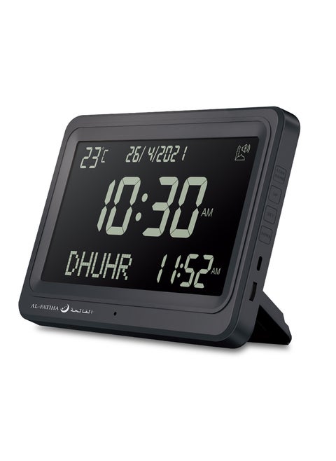 Larger LCD Screen Azan Clock, 8 Athan Sounds, Multi-languages, Hijir, Gregorian, Calendars, Muslim Prayer, Desk Alarm Clock