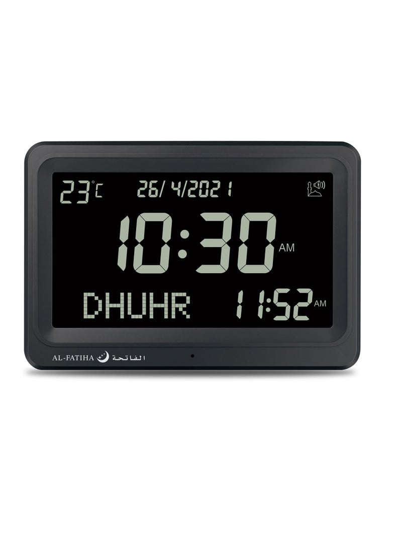 AL-FATIHA Larger LCD Screen Azan Clock, 8 Athan Sounds, Multi-languages, Hijir, Gregorian, Calendars, Muslim Prayer, Desk Alarm Clock  - Image 2