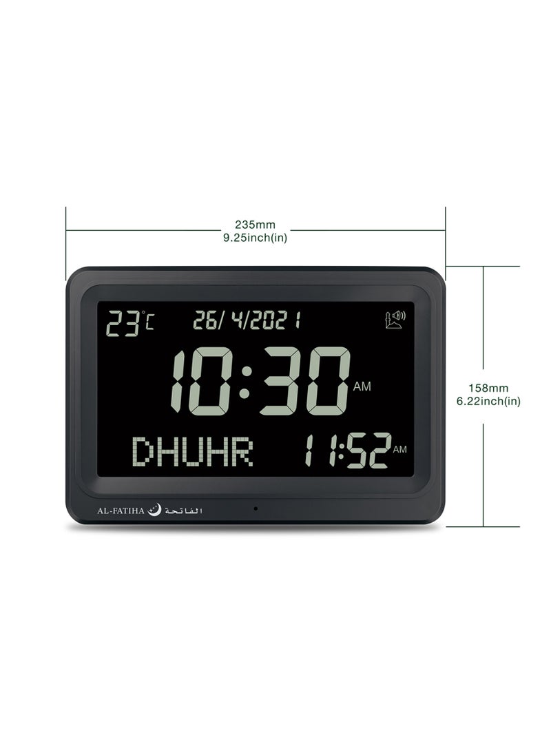 AL-FATIHA Larger LCD Screen Azan Clock, 8 Athan Sounds, Multi-languages, Hijir, Gregorian, Calendars, Muslim Prayer, Desk Alarm Clock  - Image 5