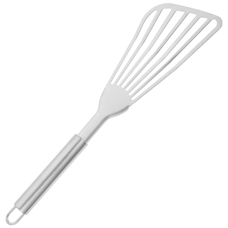Stainless Steel Slotted Turner Ergonomic Long Handle Pancake Spatula - Image 2