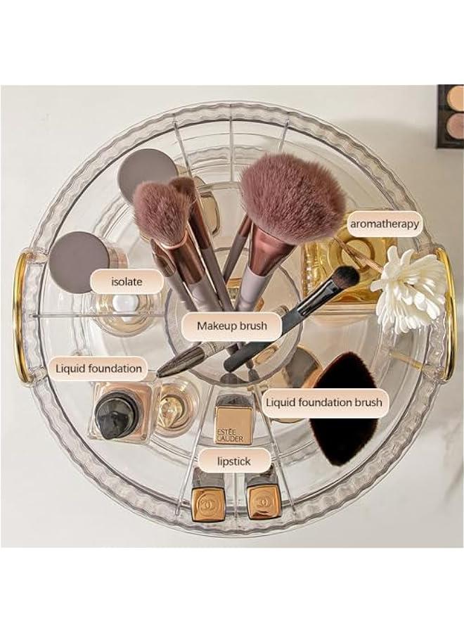 HOOKOR Rotating Makeup Organizer for Vanity 1 Tier, High-Capacity Skincare Clear Make Up Storage Perfume Organizers Cosmetic Dresser Organizer Countertop 360 Spinning (40-07) - Image 3