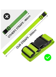 Generic 4 Pack Luggage Straps for Suitcases TSA Approved & Suitcase Identifiers Unique Luggage Tags and Straps Set, Adjustable Suitcase Belt Straps with Buckles to Keep Suitcase Secure While Traveling (Green)  - Image 3