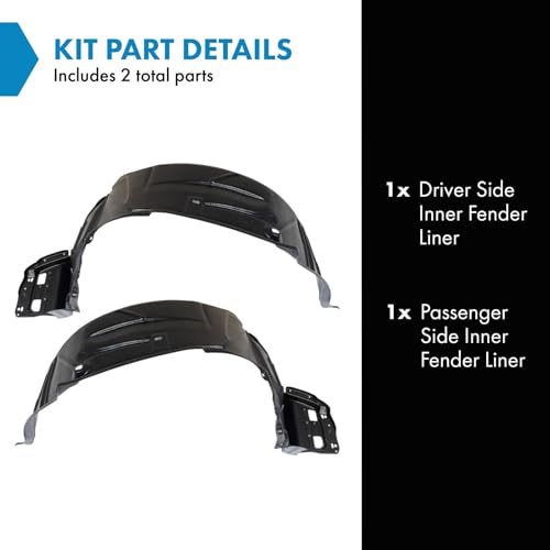 TRQ Inner Fender Liner Set Compatible with 2017-2018 Kia Forte5 KI1248156 KI1249156 - Image 2