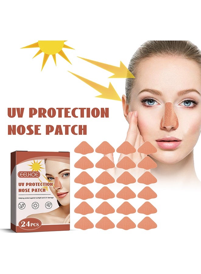 إيلهو لاصقة حماية الأنف من الأشعة فوق البنفسجية 24 قطعة، حماية من الشمس، لاصقة على الأنف للاستخدام في الهواء الطلق، واقيات الشمس للأنف، لاصقات واقية من الأشعة فوق البنفسجية للواقي الشمسي، ضمادة للأنف للغولف، ملحقات رياضية للأشخاص الذكور والإناث في الهواء الطلق. - Image 1