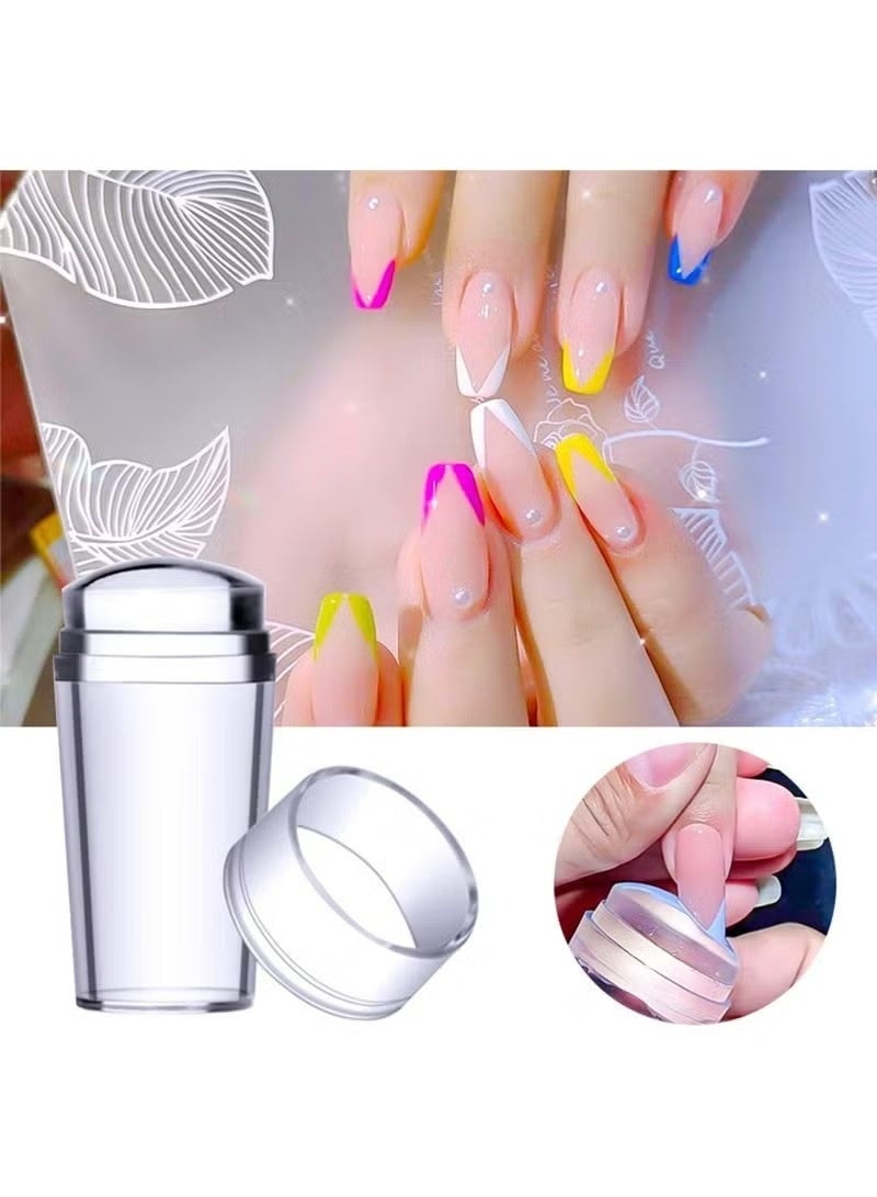 ختامة اظافر سيليكون شفافة مع مكشطة وطرف جل ناعم بتصميم احترافي سهلة الاستخدام لفنون تزيين الاظافر بنفسك للتصميمات والفرينش - Image 1