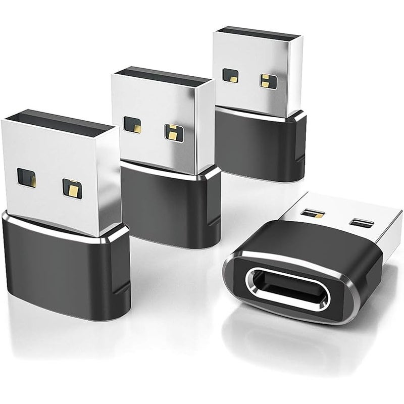 USB to USB C Adapter 4 Pack,Type-C Female to A Male Car Charger Converter for New iPhone 16 Pro Max Plus 15 14 13,Apple Watch 10,iWatch 8,Airpods,iPad 9 Air 5 Mini 6 7,Samsung Galaxy S24 Ultra - Image 1