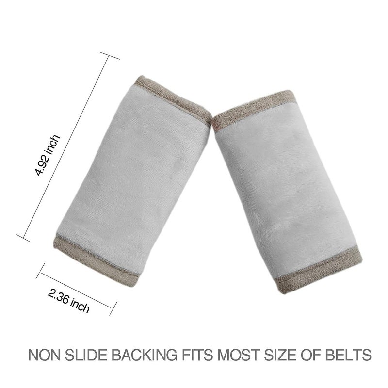 ICOPUCA Car Seat Strap Covers for Baby Kids, Seat Belt Covers Strap Pads Cushion for boy Girl, Protect Neck and Shoulder rubbing, Anti-Slip Design, Universal for Stroller/Carrier/Pushchair Grey - Image 4