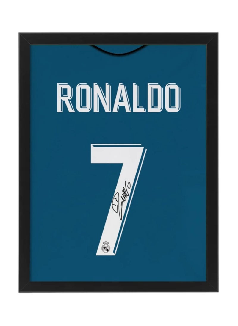 Boomah Accessories Cristiano Ronaldo Real Madrid Autographed Jersey - Framed Poster 30x40cm - CR7 -Football Memorabilia, Soccer Collectible, Gift for Fans 
