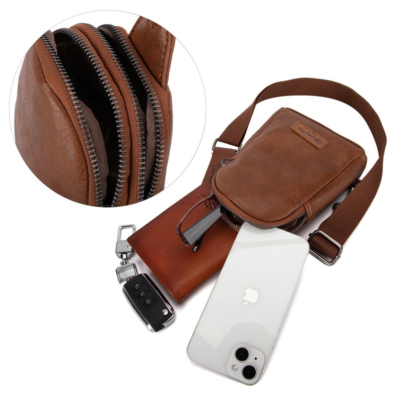 Wrangler حقيبة سلاينغ صغيرة من رانجلر للنساء، حقيبة كروس بودي، حقيبة فاني، حقيبة صدر، WG87-210BR - Image 4