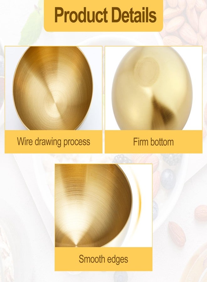 Loccmat 10 Pack Gold Mixing Bowls,Gold Stainless Steel Bowls,Metal Salad Bowl Food Serving Bowl for Fruit,Vegetable,Snacks,Rice,Cereal,Wedding,Party(5.9 Inch) - Image 4