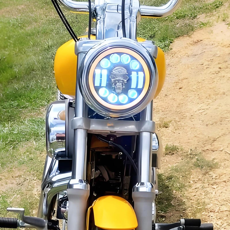 HDBUBALUS Motorcycle 7" Headlight Housing 7 Inch Head Lamp Bucket Fit for Harley Dyna Softail FX Custom Sportster XL (Chrome) - Image 2