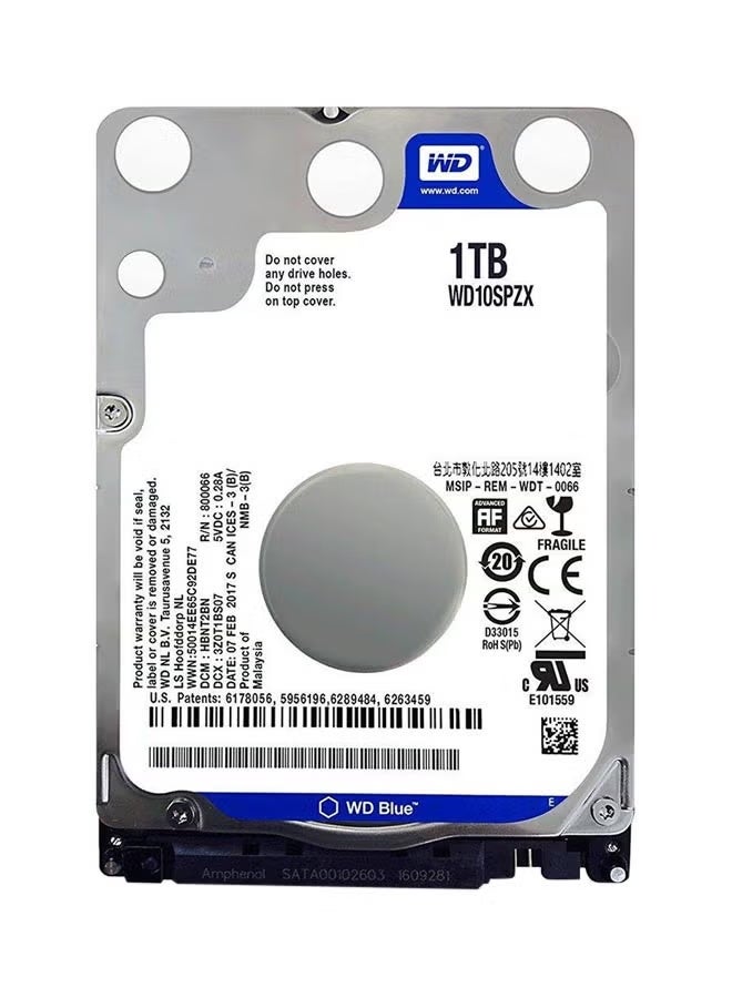محرك الأقراص الثابتة للكمبيوتر المحمول باللون الأزرق سعة 1 تيرابايت - WD10SPZX