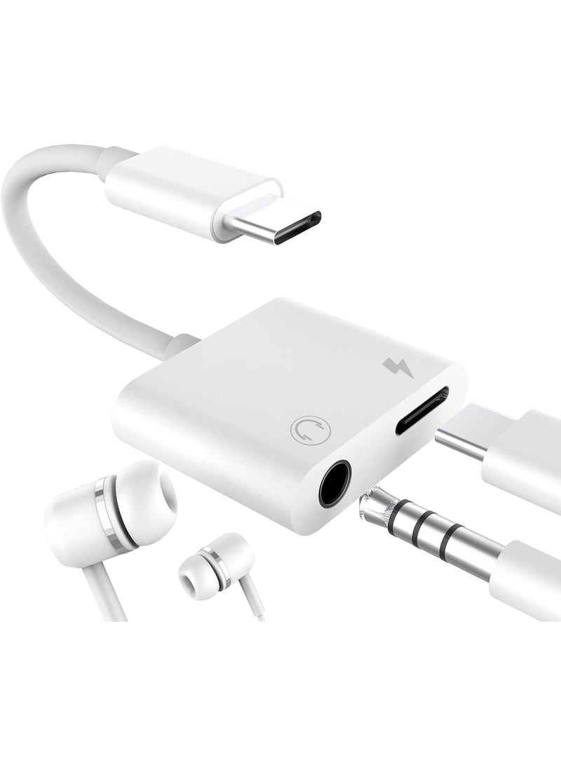 محول 2 في 1 من USB-C إلى سماعة 3.5 ملم مع شحن سريع 60 واط – مقسم صوت وشحن لأجهزة Type-C - Image 1