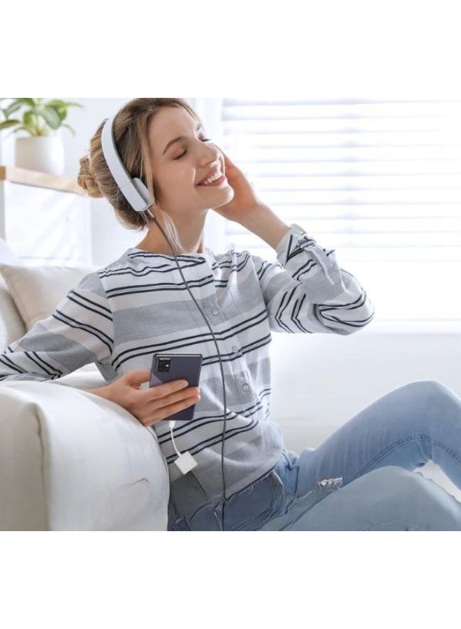محول 2 في 1 من USB-C إلى سماعة 3.5 ملم مع شحن سريع 60 واط – مقسم صوت وشحن لأجهزة Type-C - Image 2