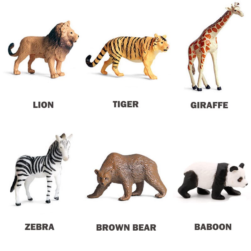 Higherbros 12Pcs Mini African Wildlife Animal Toys for Kids  Realistic Safari World Figure Toys  Animal Figurines Toy Great for Kids Gifts  Cake Toppers Party Favors  Prizes  Rewards  Educational for Children - Image 4