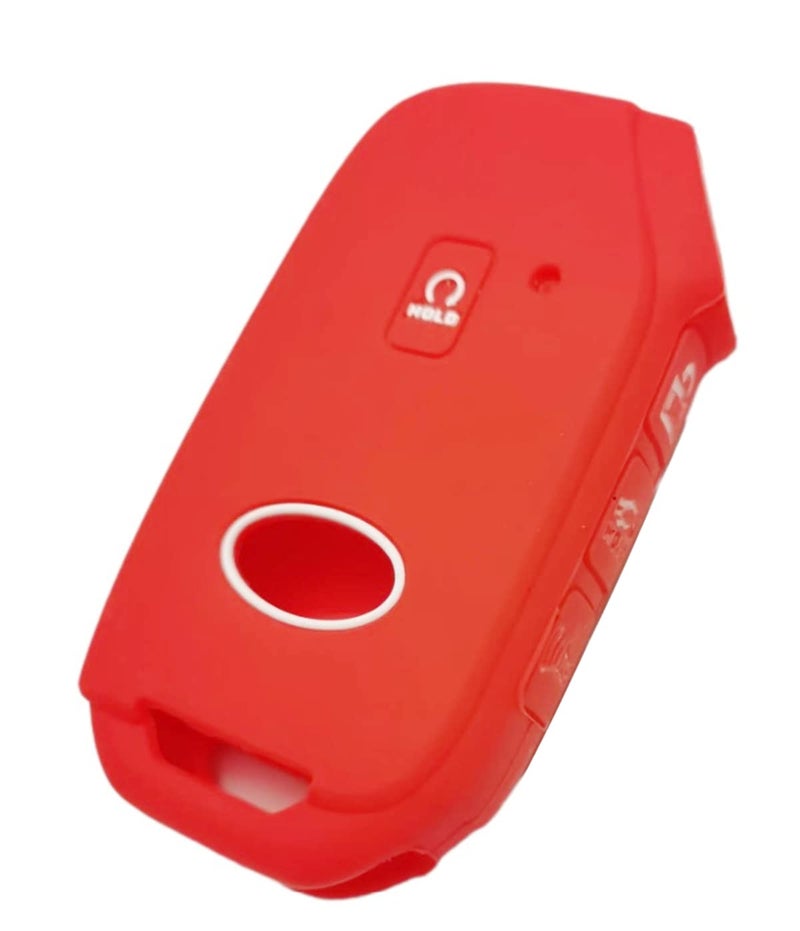 REPROTECTING Silicone Rubber Key Fob Cover Compatible with 2019-2021 Kia Forte K5 NIRO Seltos Sorento Soul Sportage Telluride Cadenza (not for Keys with Eject/fold Buttons (Black Red, 5 Buttons) - Image 5