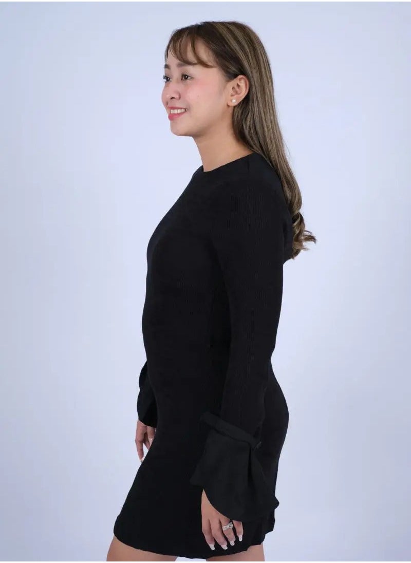 ONLY - Women’s Adjustable Cuff Sleeves Short Dress in Black - Image 1