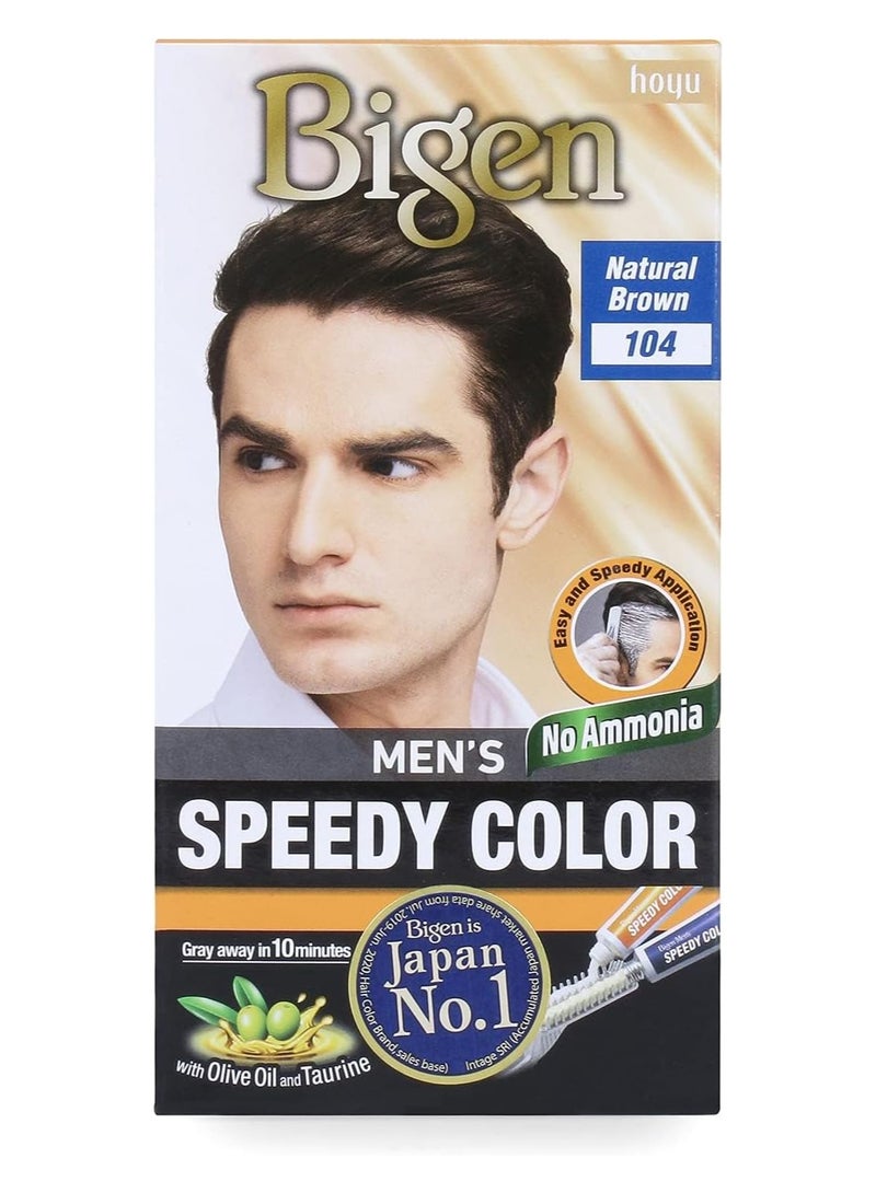 Bigen Speedy Hair Dye Without Ammonia For Men - Natural Brown 104 - Image 1