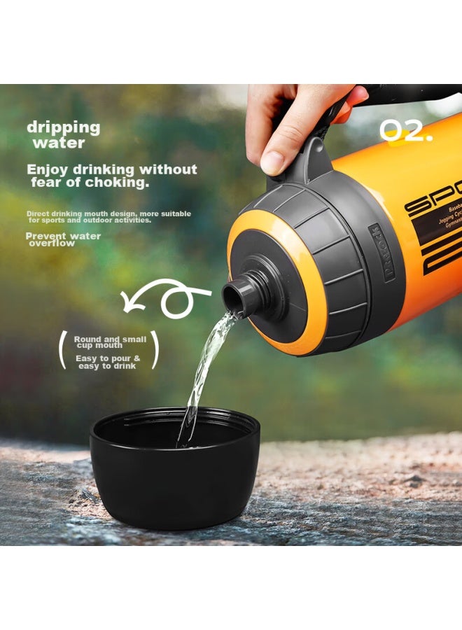 Peacock Pea Outdoor Travel Camping Large Capacity Vacuum Insulated Bottle, Portable Stainless Steel Thermos Flask - Image 2